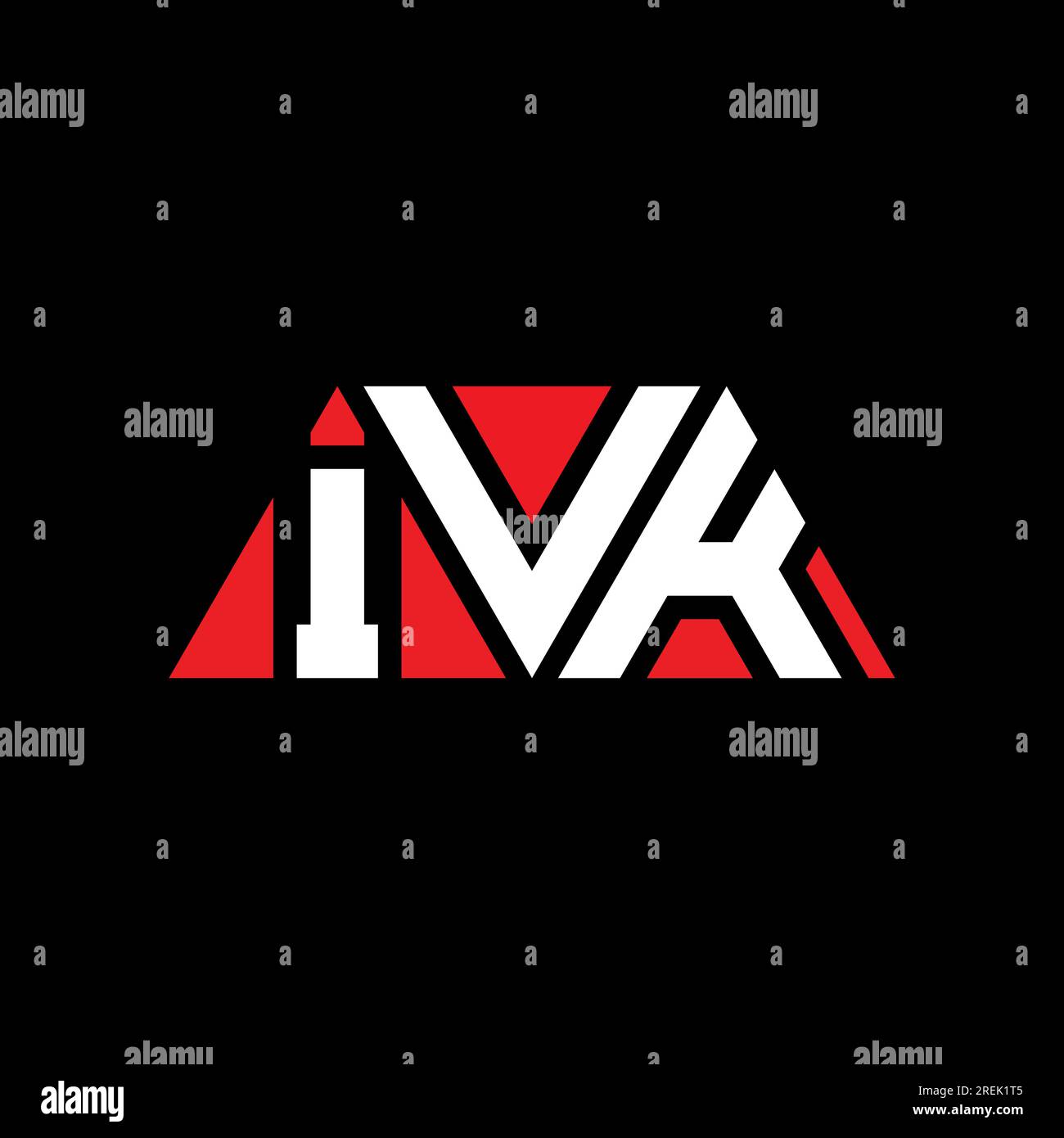 IVK triangle letter logo design with triangle shape. IVK triangle logo design monogram. IVK triangle vector logo template with red color. IVK triangul Stock Vector