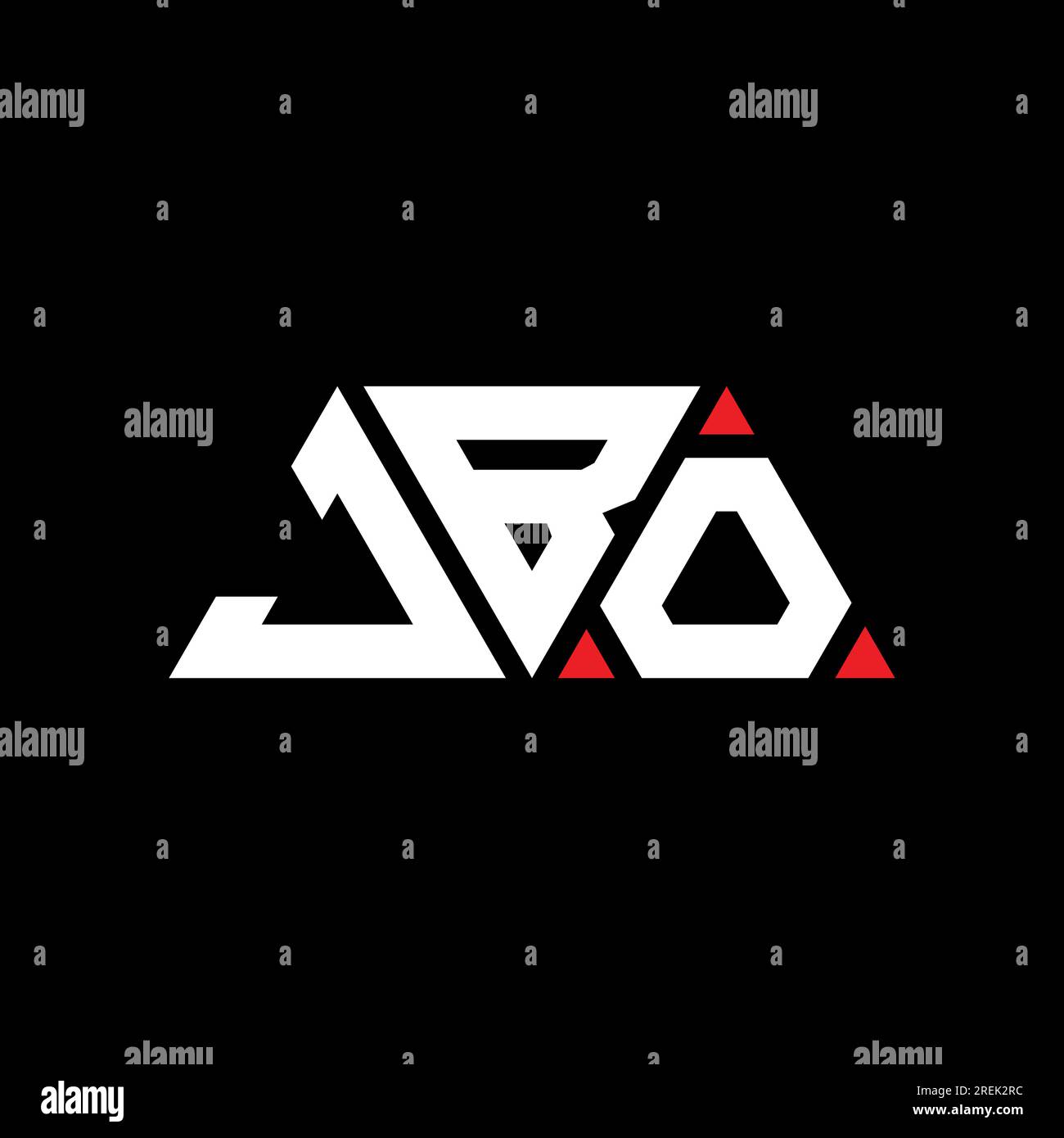 JBO triangle letter logo design with triangle shape. JBO triangle logo