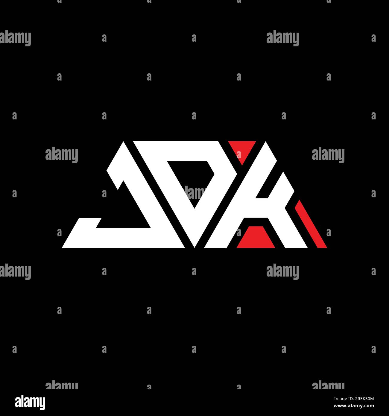 Jdk triangle letter logo design with triangle shape jdk triangle logo