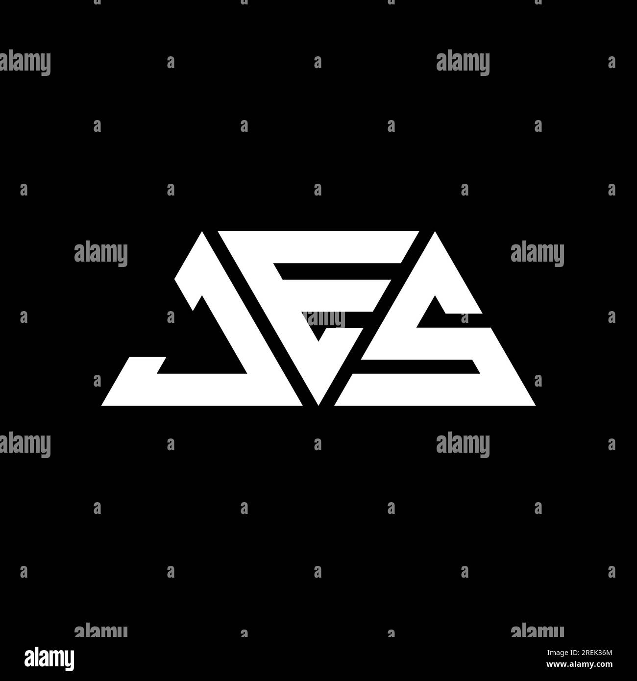 JES triangle letter logo design with triangle shape. JES triangle logo