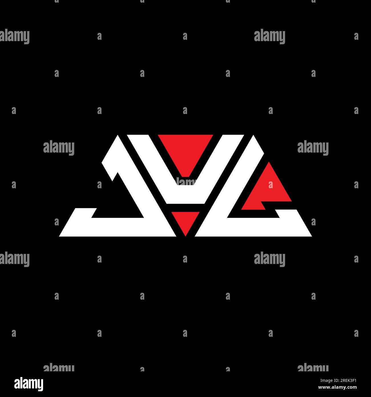 JUL triangle letter logo design with triangle shape. JUL triangle logo
