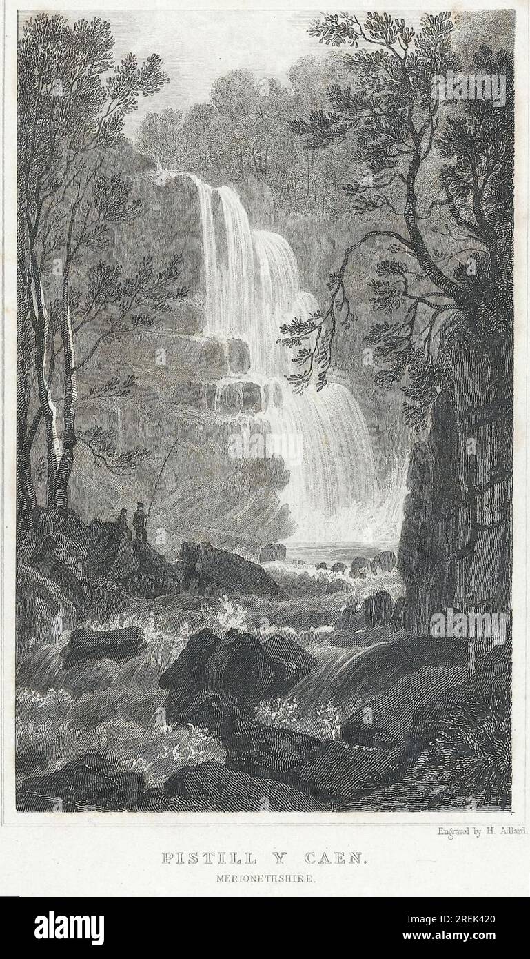 Pistill y Caen: Merionethshire 1830 by Henry Adlard Stock Photo