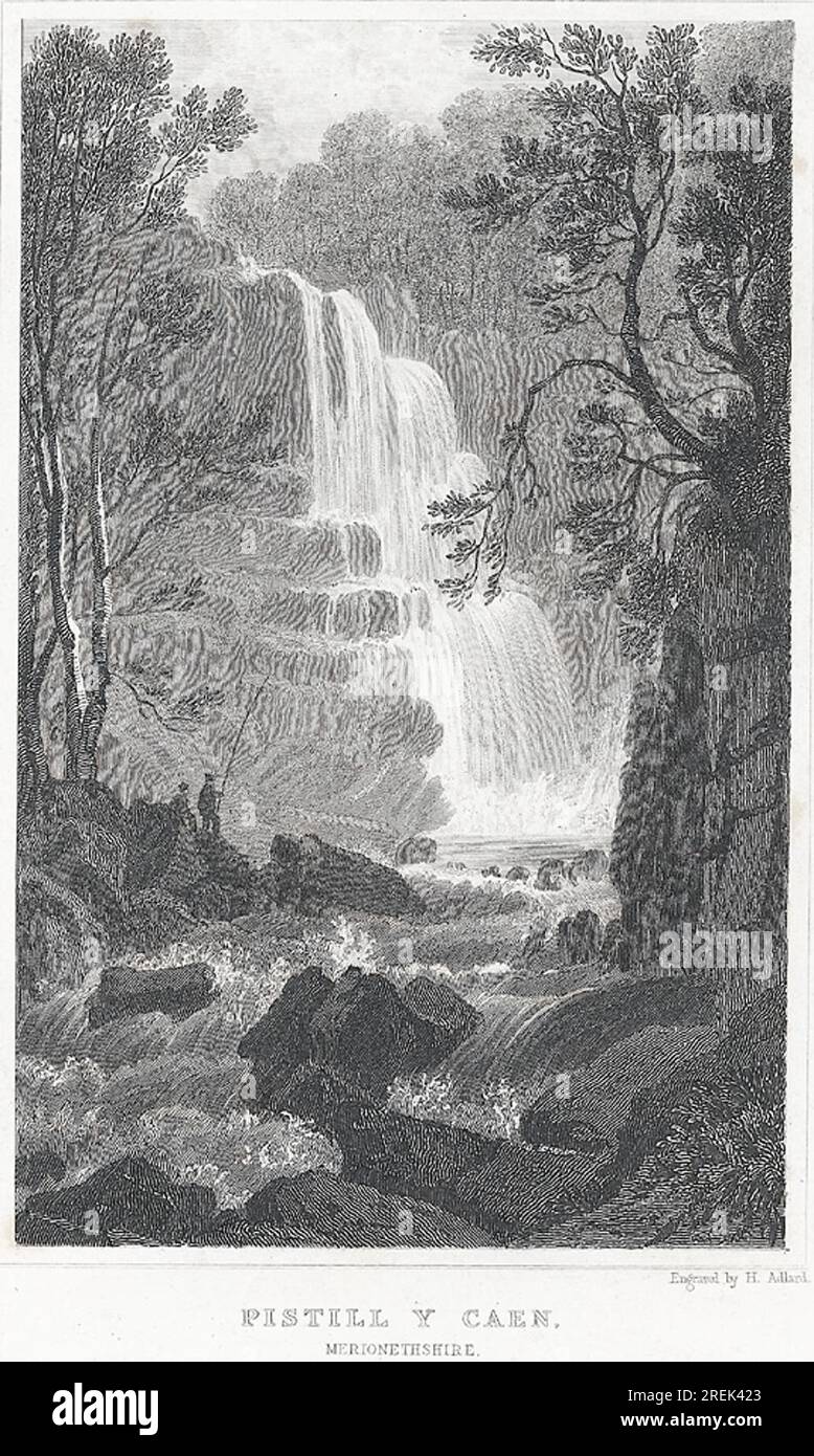 Pistill y Caen: Merionethshire circa 1830 by Henry Adlard Stock Photo