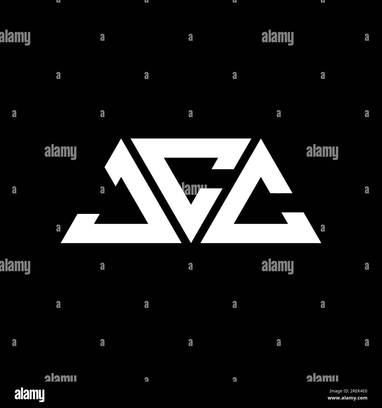JCC triangle letter logo design with triangle shape. JCC triangle logo