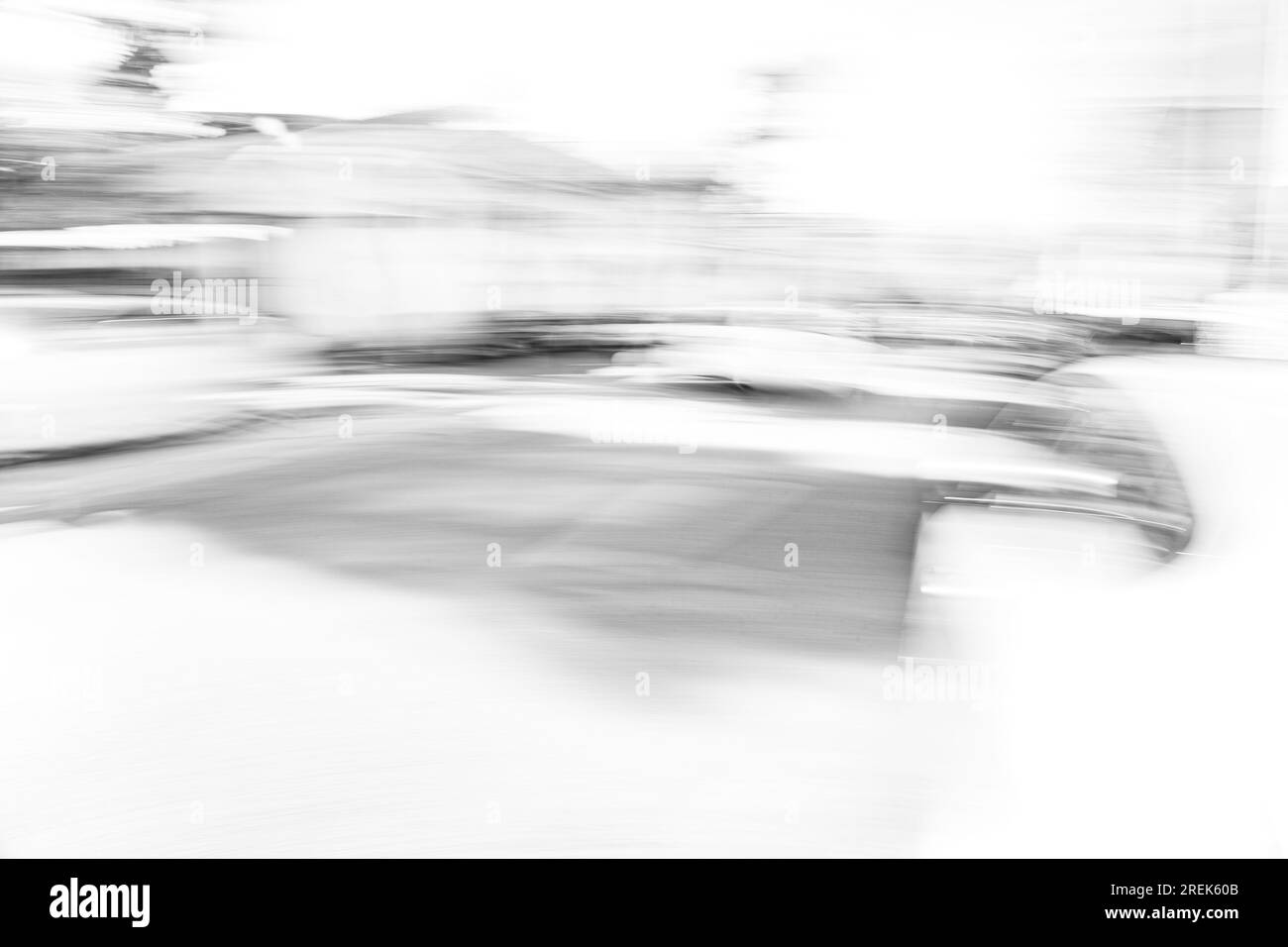 Abstract photography. Deliberately shaken, out of focus, blurred, inconsistently exposed. Creative digitally processed street photography. Stock Photo