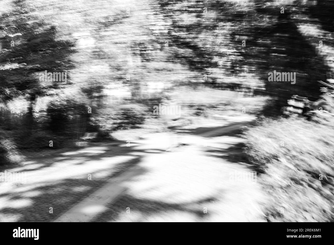Abstract photography. Deliberately shaken, out of focus, blurred, inconsistently exposed. Creative digitally processed street photography. Stock Photo