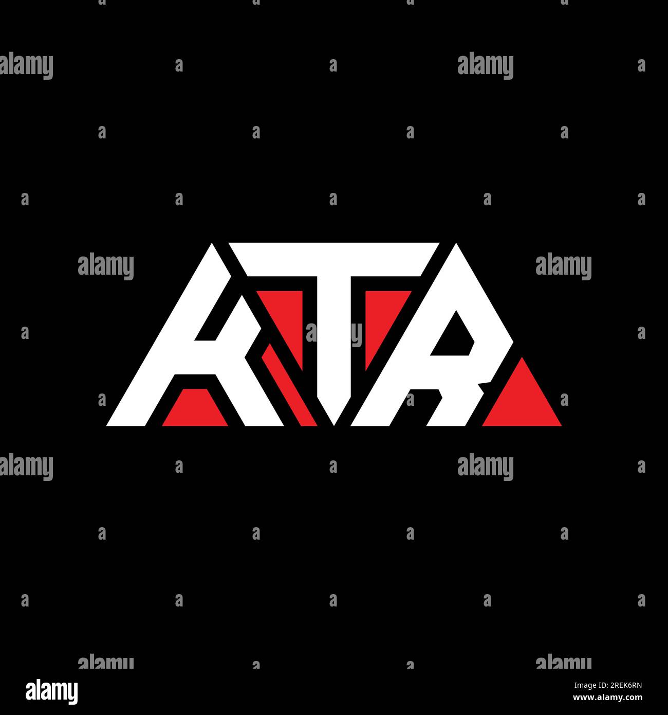 KTR triangle letter logo design with triangle shape. KTR triangle logo