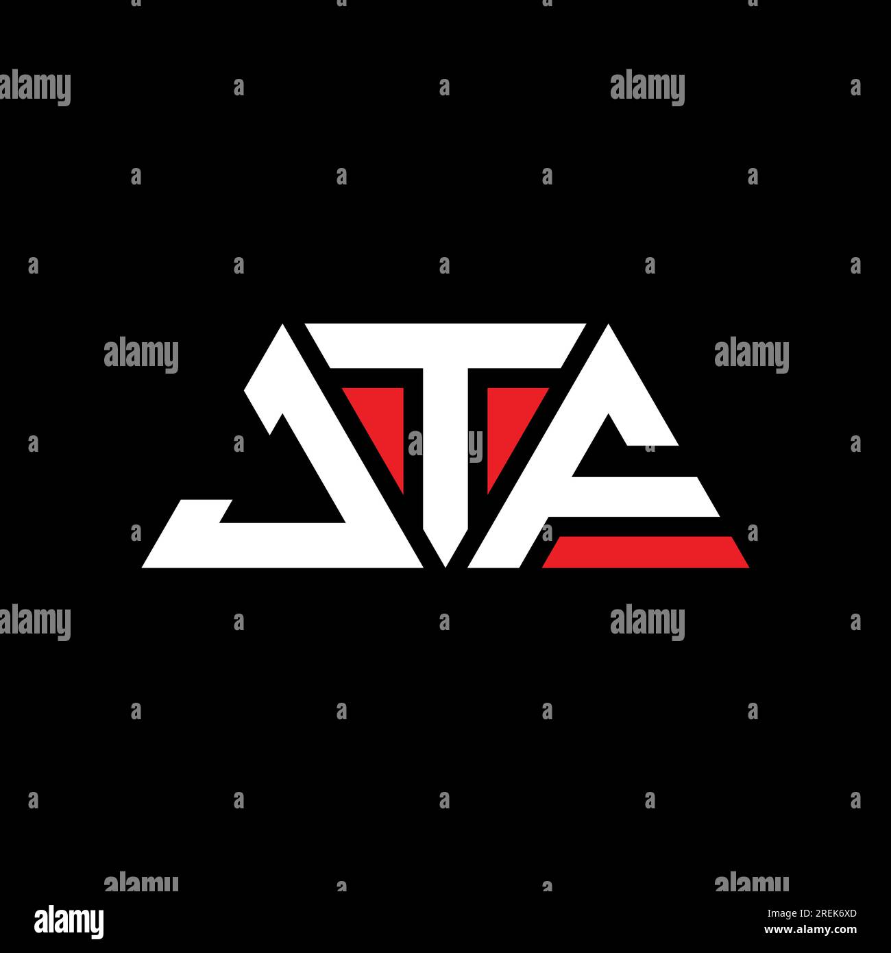 JTF triangle letter logo design with triangle shape. JTF triangle logo
