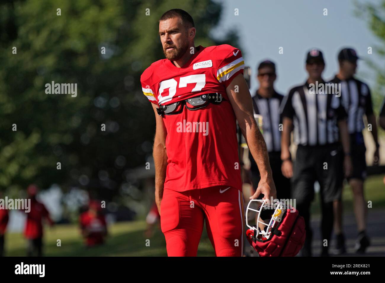 Kansas City Chiefs tight end Travis Kelce arrives at NFL football