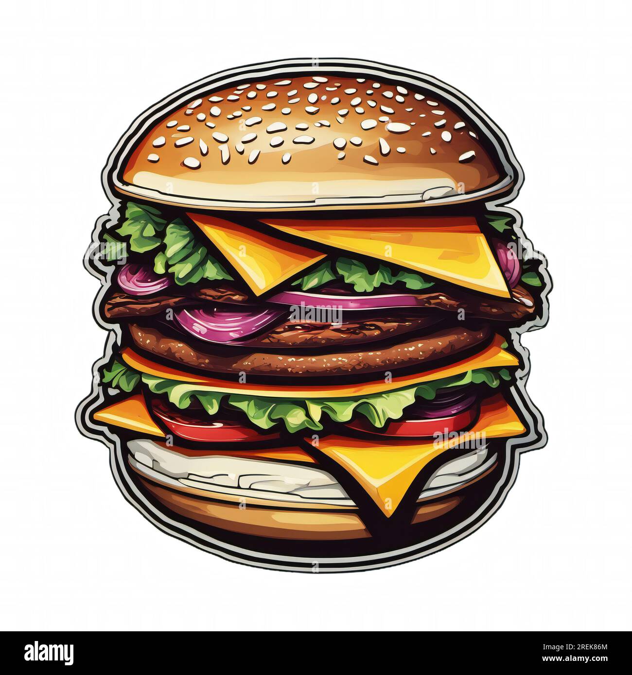 Cheeseburger sticker hi-res stock photography and images - Alamy