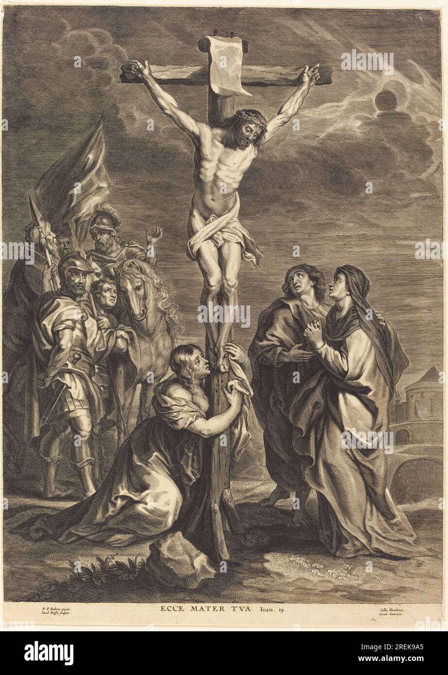 'Jacobus Neeffs, Christ on the Cross, engraving on laid paper, plate: 62.4 x 44.2 cm (24 9/16 x 17 3/8 in.) sheet: 62.8 x 44.7 cm (24 3/4 x 17 5/8 in.), Gift of David P. Tunick, 2009.127.22' Stock Photo