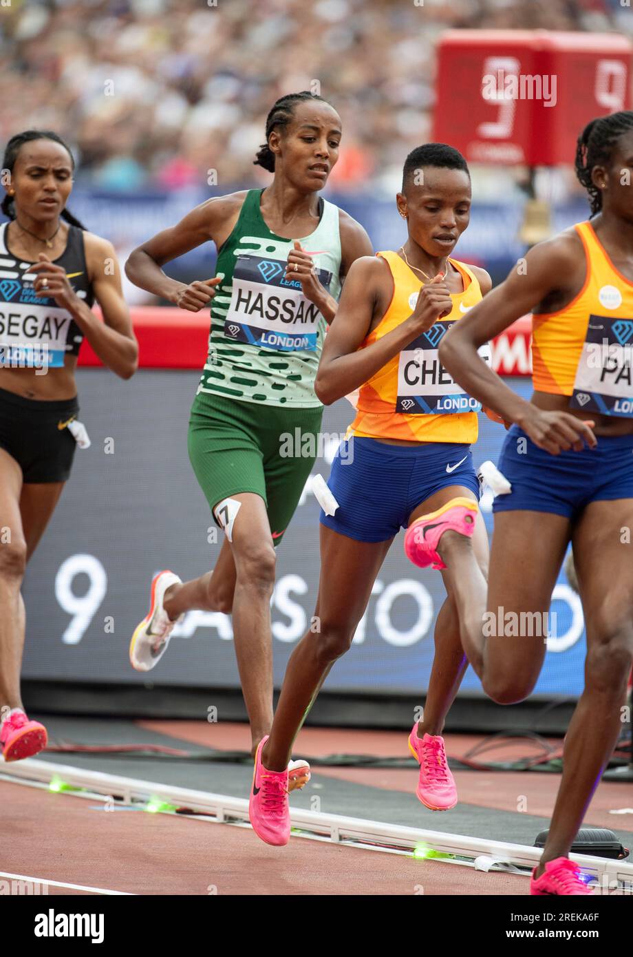 Sifan Hassan of the Netherlands competing in the women’s 5000m at the ...