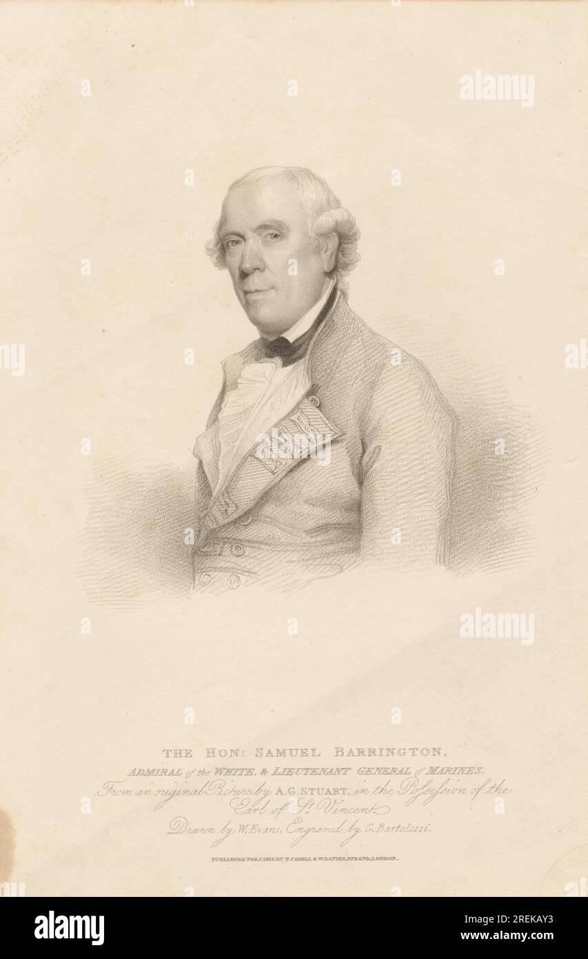 The Hon. Samuel Barrington, 1729/30-1800 1812 by Gaetano Stefano Bartolozzi Stock Photo