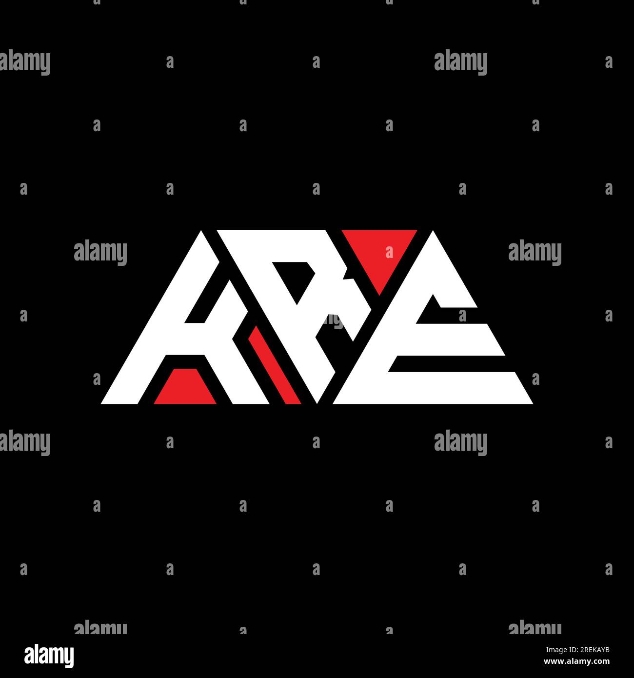 KRE triangle letter logo design with triangle shape. KRE triangle logo