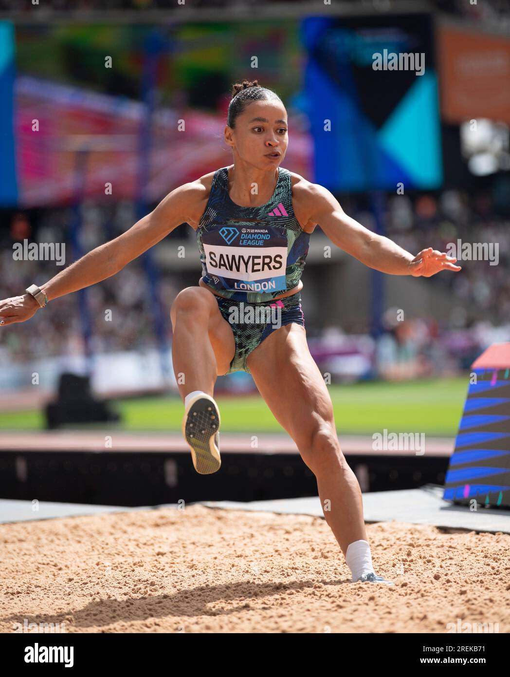 Jazmin Sawyers Of GB NI Competing In The Women s Long Jump At The jazmin-sawyers-of-gb-ni-competing-in-the-women-s-long-jump-at-the