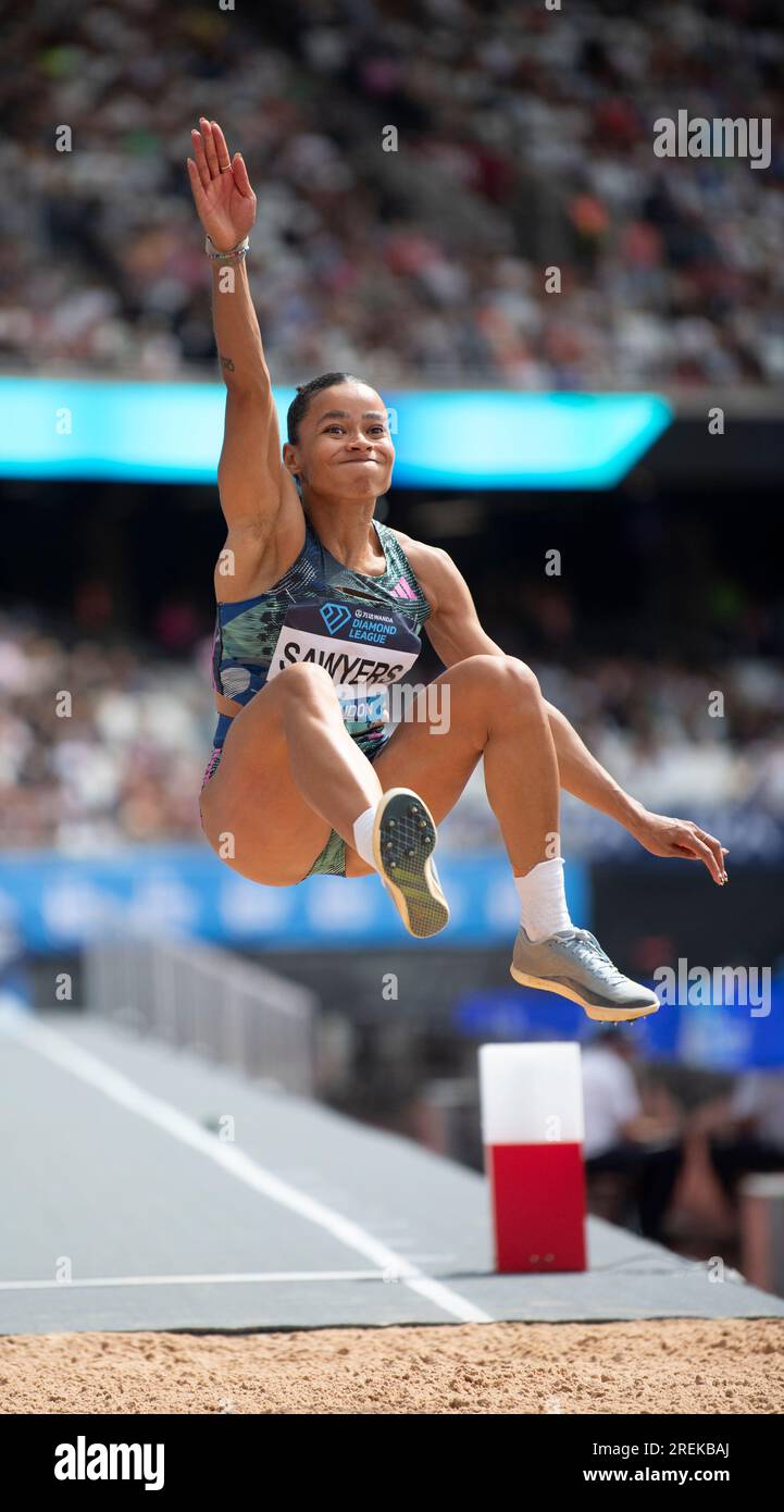 Jazmin Sawyers Of GB NI Competing In The Women s Long Jump At The jazmin-sawyers-of-gb-ni-competing-in-the-women-s-long-jump-at-the