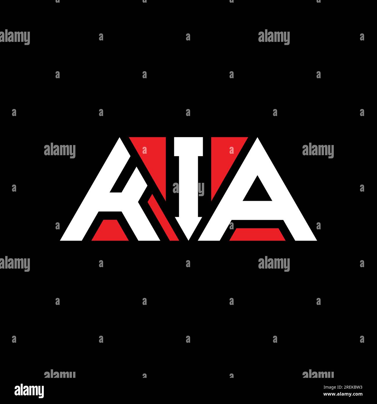 KIA triangle letter logo design with triangle shape. KIA triangle logo