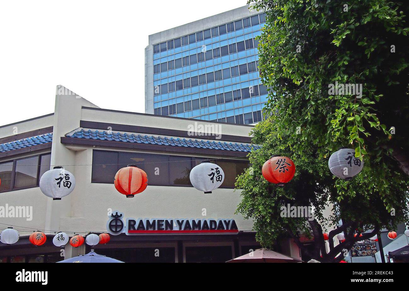 Ramen Yamadaya Japanese restaurant  in the Little Tokyo District in downtown Los Angeles, California Stock Photo