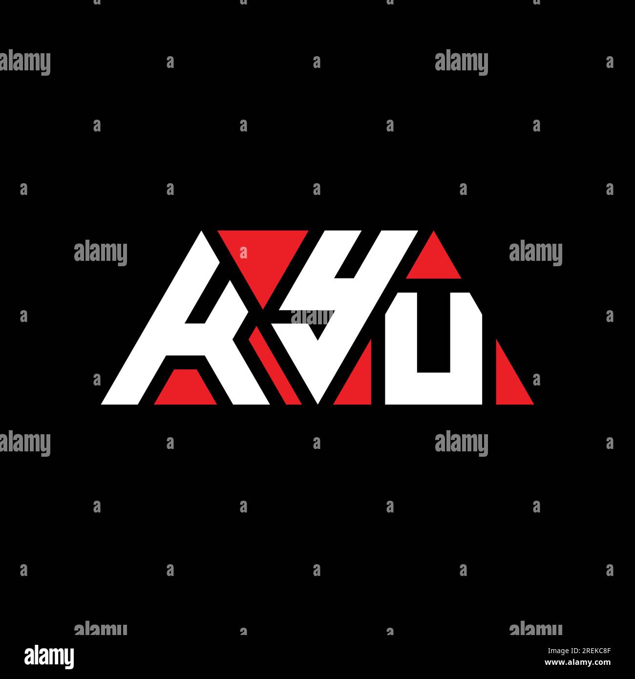 KYU triangle letter logo design with triangle shape. KYU triangle logo