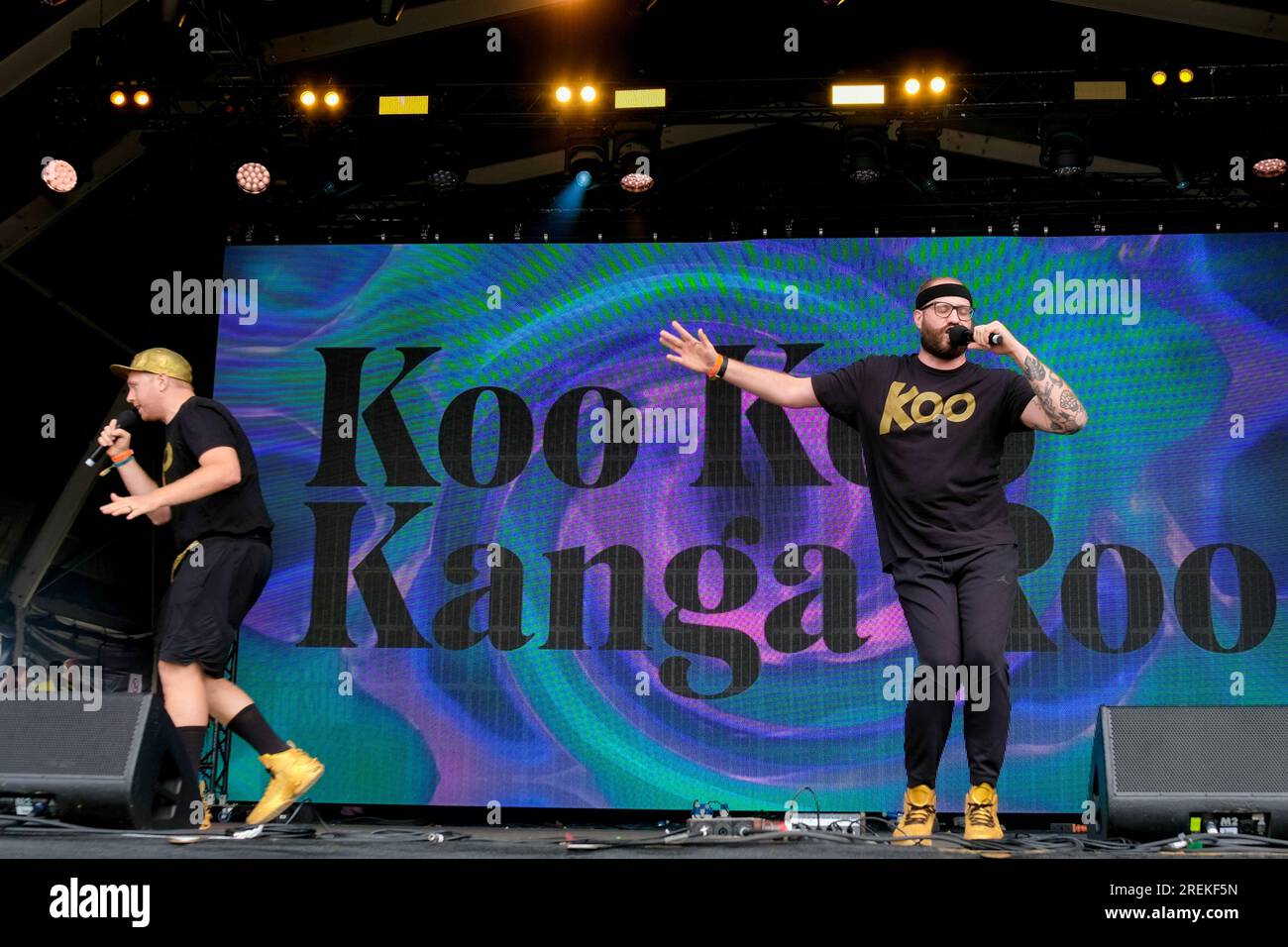 North american performance art comedy disco duo hi-res stock