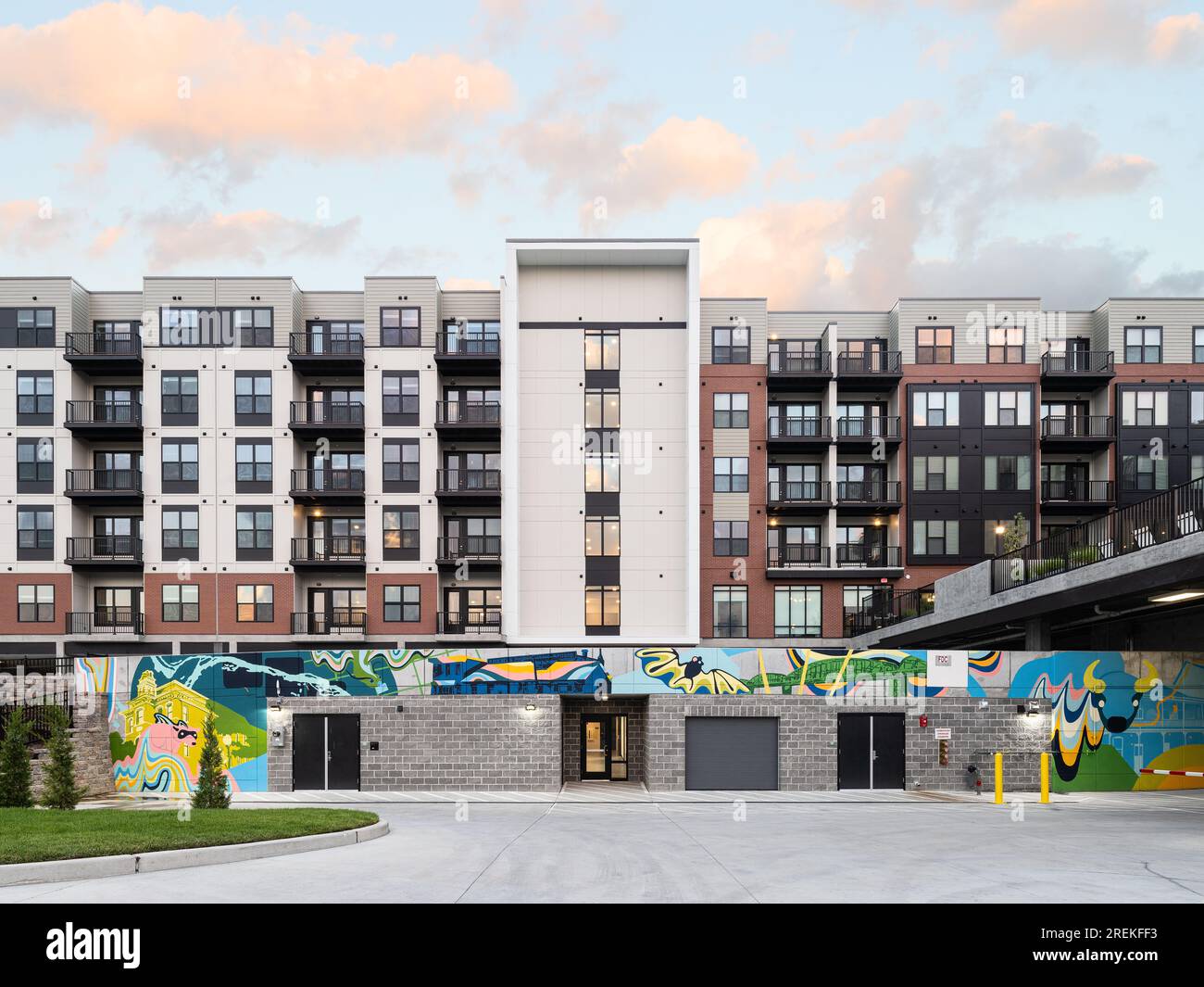 Mural in residential parking garage Stock Photo - Alamy