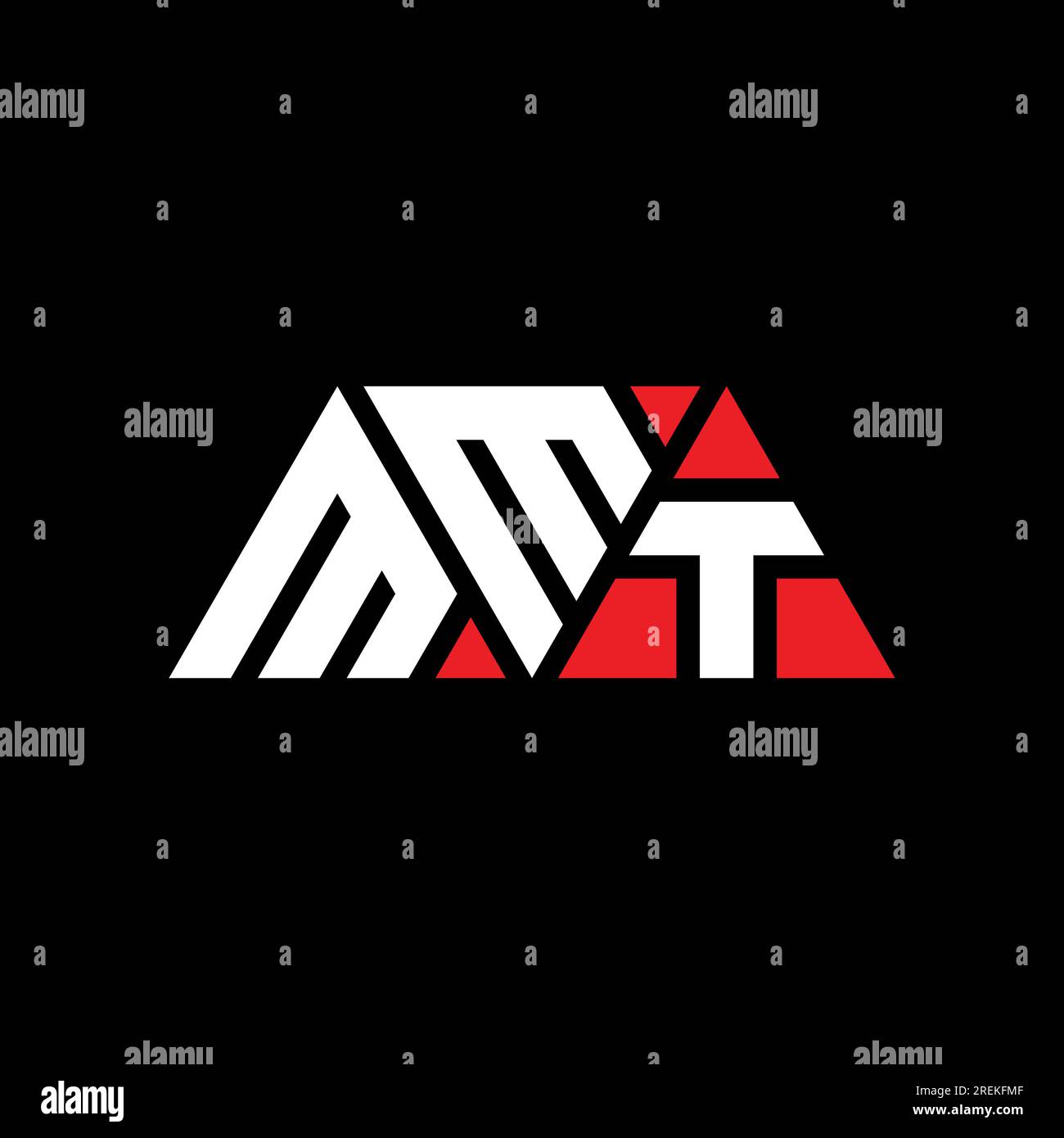 MMT triangle letter logo design with triangle shape. MMT triangle logo