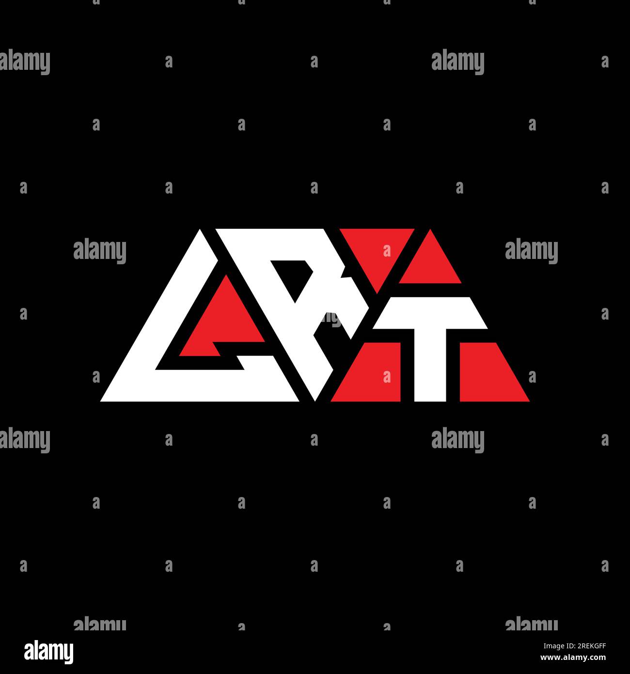 LRT triangle letter logo design with triangle shape. LRT triangle logo
