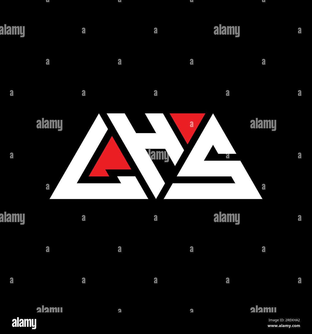 LHS triangle letter logo design with triangle shape. LHS triangle logo