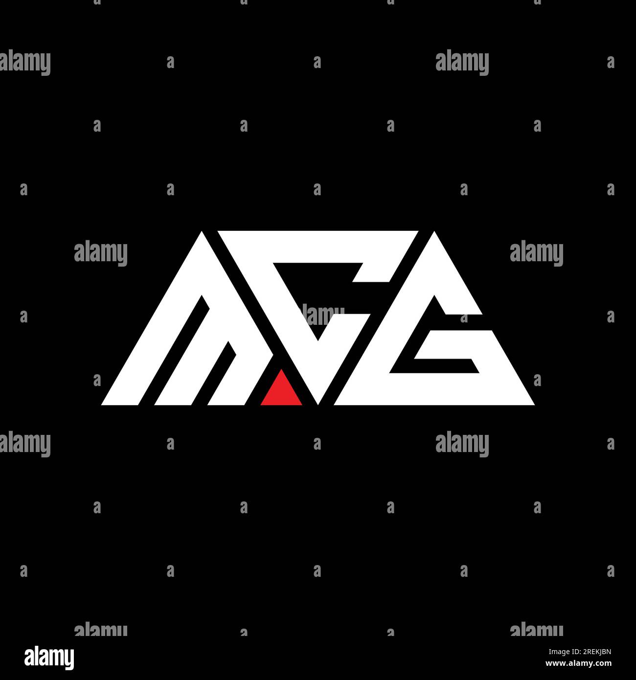 MCG triangle letter logo design with triangle shape. MCG triangle logo