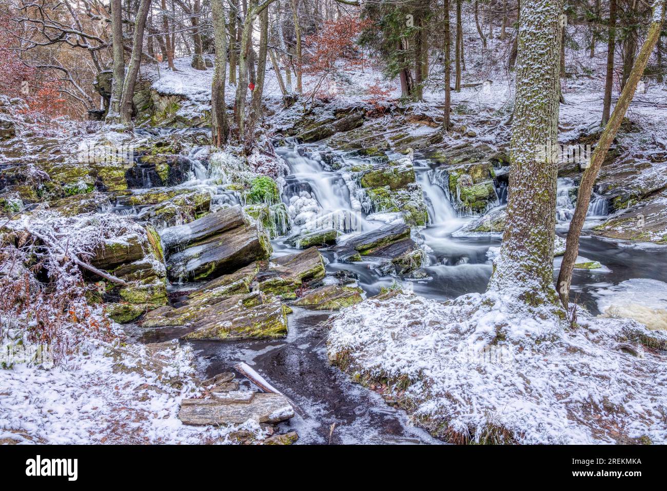 Selke Waterfall in the Selke Valley Harz Mountains Stock Photo