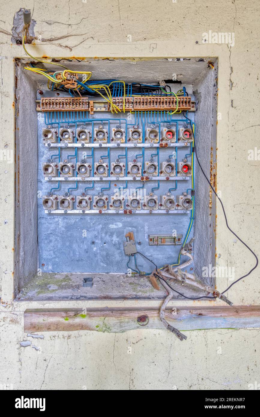 Old electrical distribution GDR Stock Photo