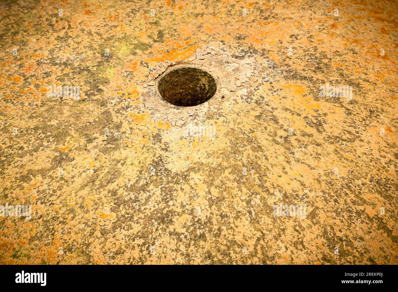 Dry old and rusty surface of a fountain Stock Photo