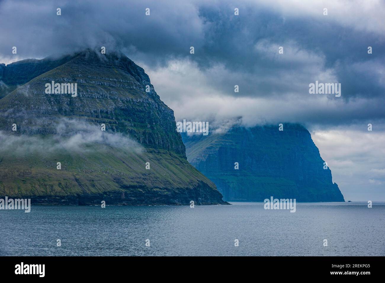 Steep cliffs of Bordoy, Faroe islands, Denmark Stock Photo