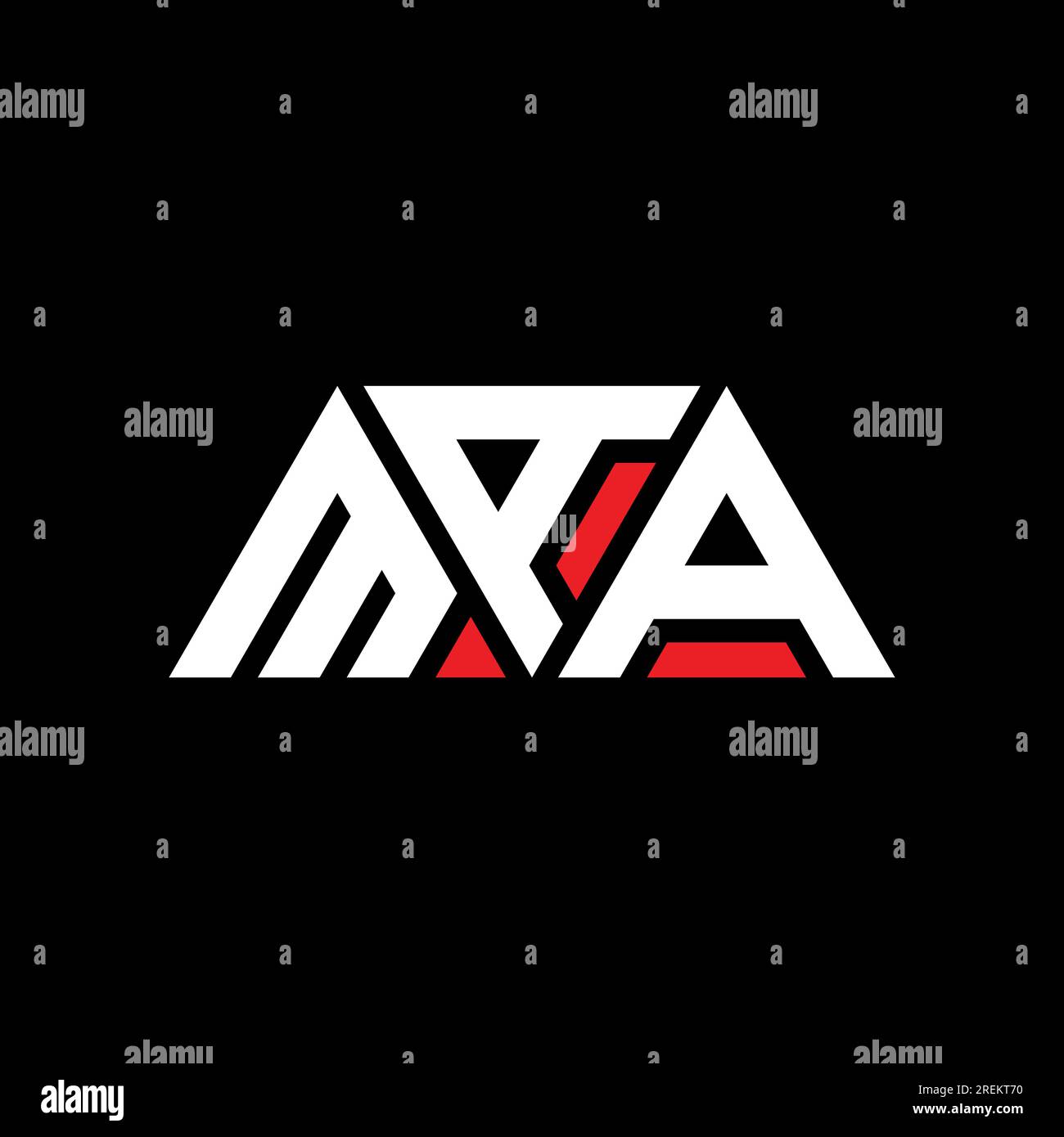 MAA triangle letter logo design with triangle shape. MAA triangle logo design monogram. MAA triangle vector logo template with red color. MAA triangul Stock Vector