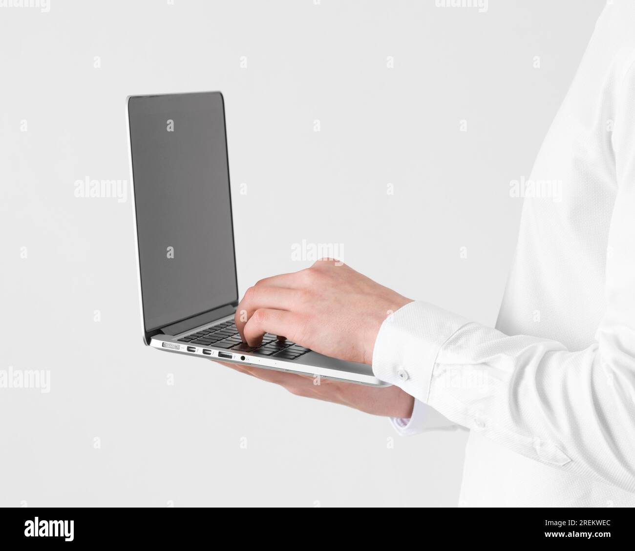Close up hands typing laptop. Beautiful photo Stock Photo - Alamy