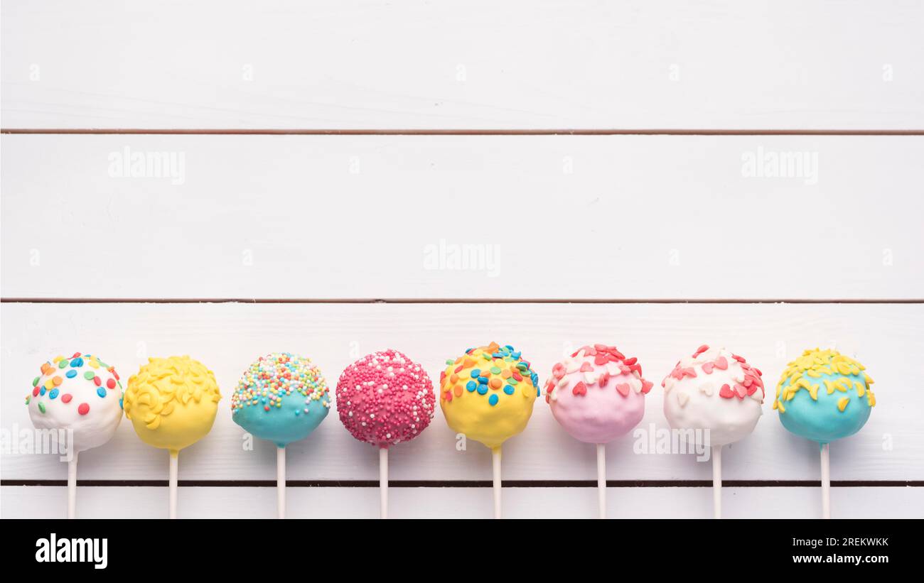 Creative cake pop concept. Beautiful photo Stock Photo