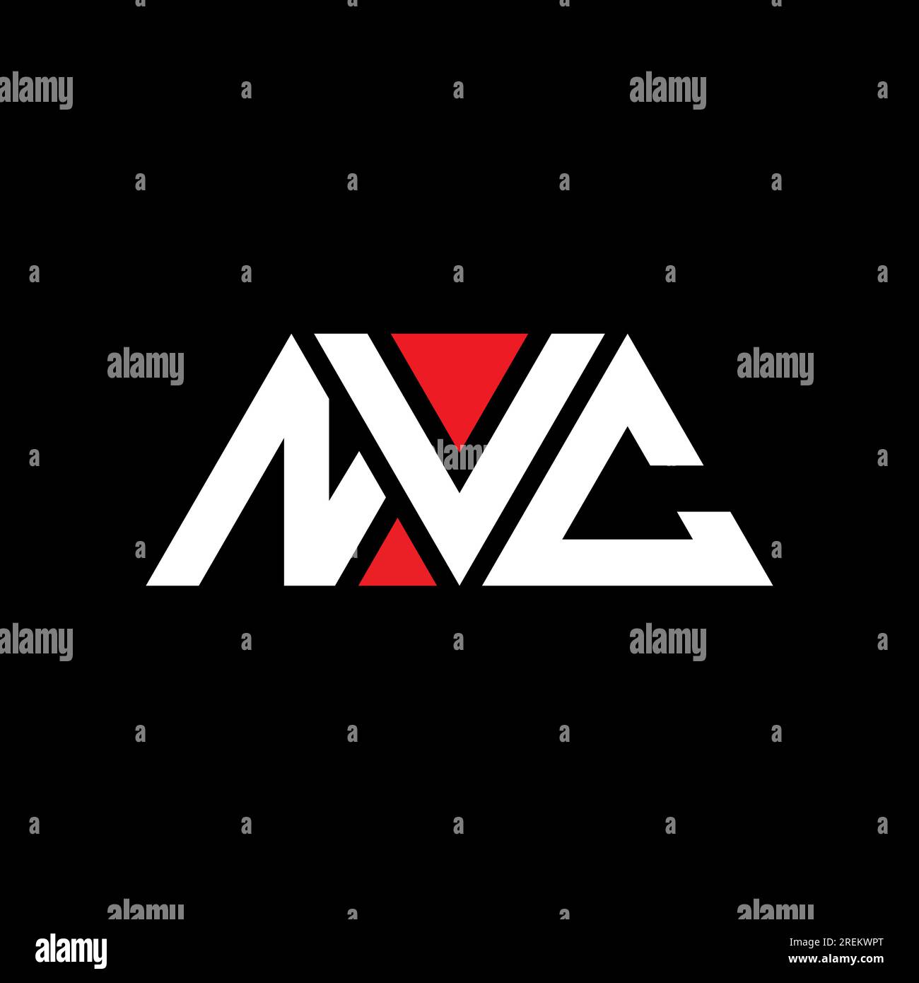 NVC triangle letter logo design with triangle shape. NVC triangle logo