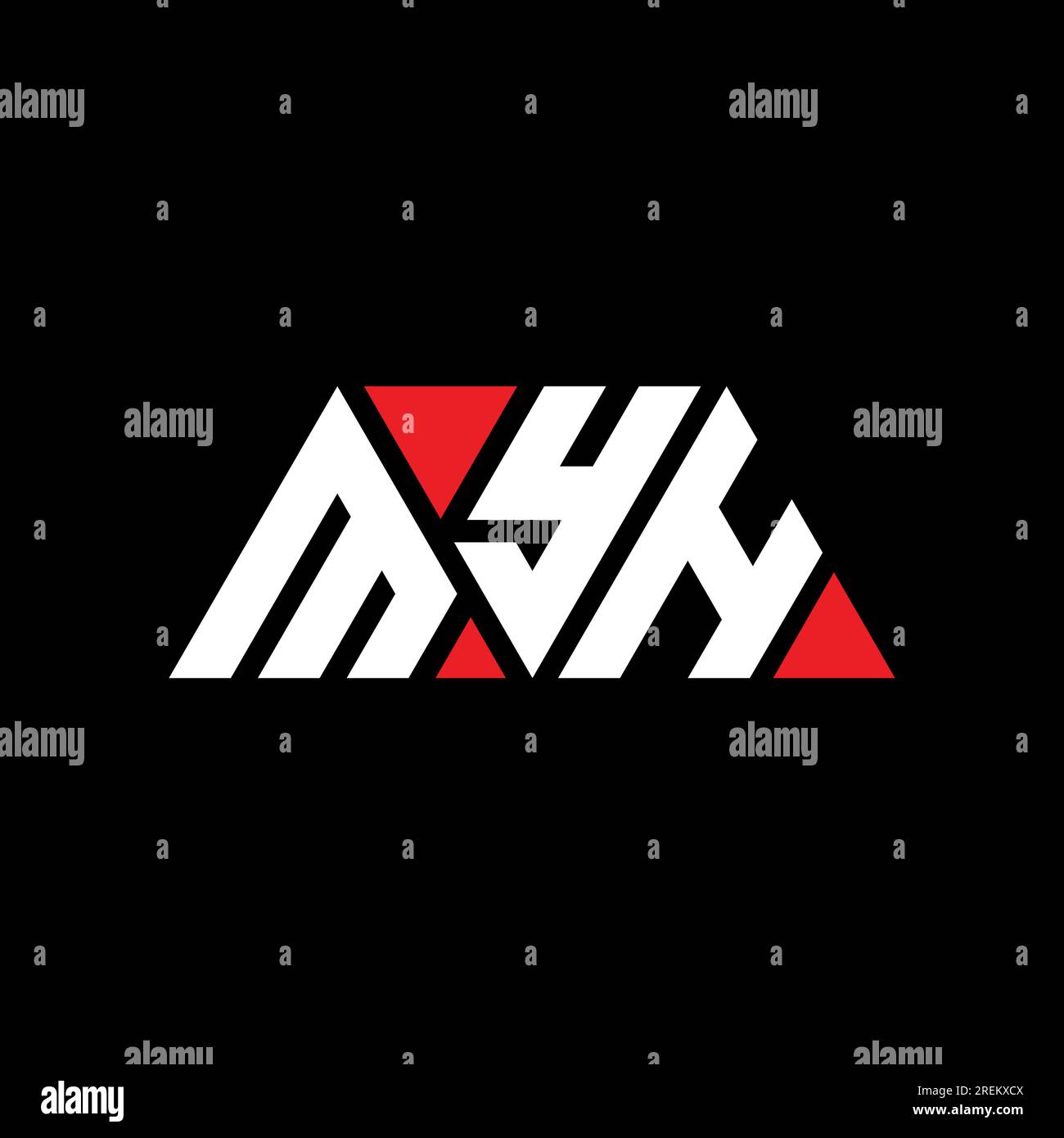 MYH Triangle Letter Logo Design With Triangle Shape MYH Triangle Logo 