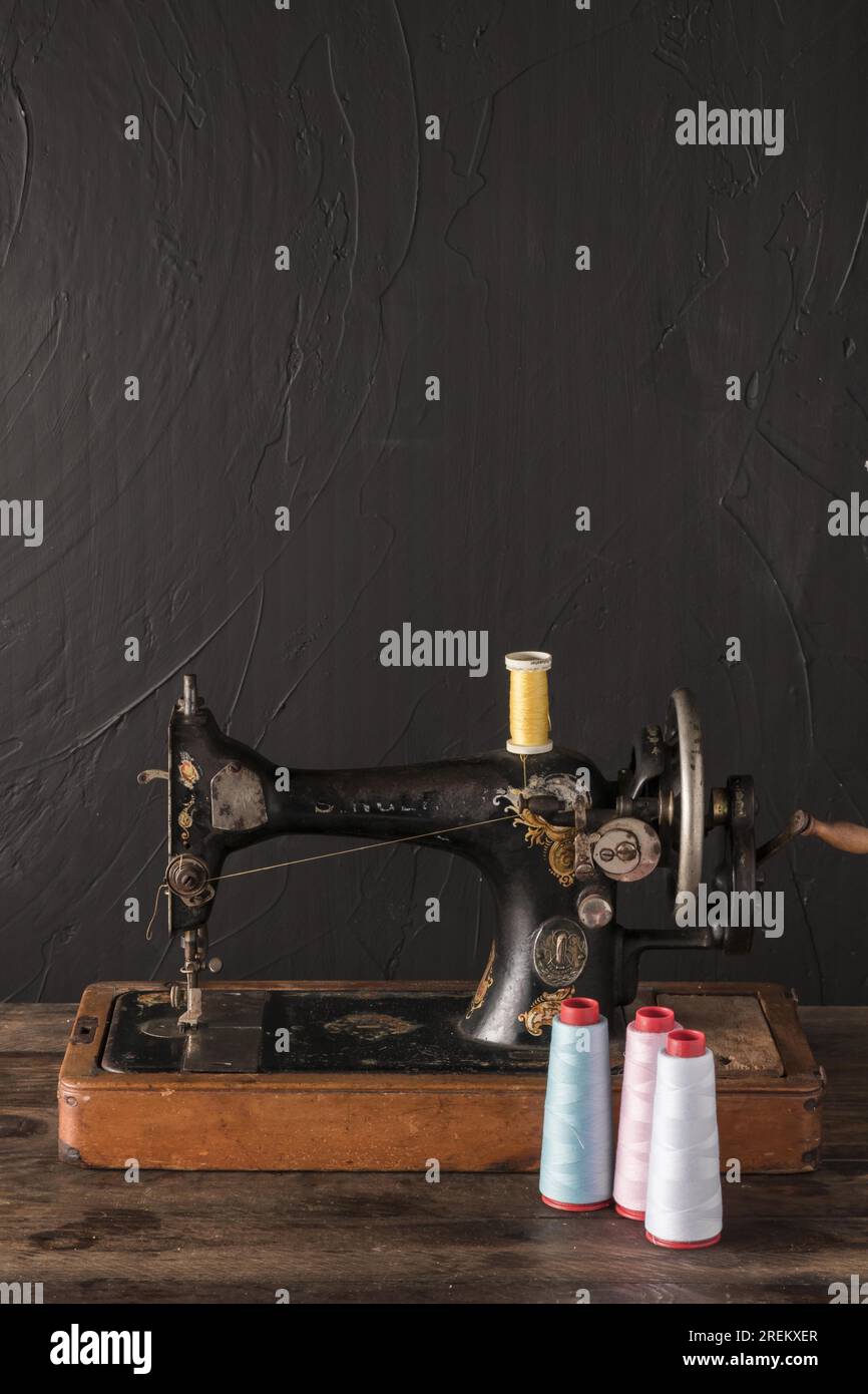 Here at the sewing machine photo hi-res stock photography and images ...