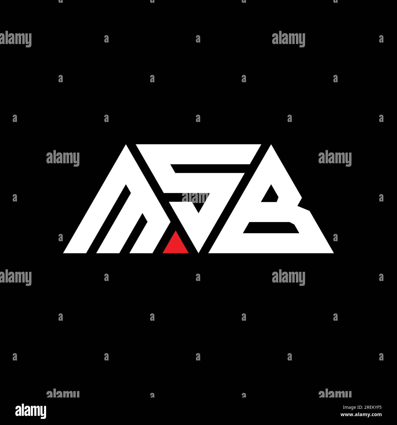 MSB triangle letter logo design with triangle shape. MSB triangle logo ...