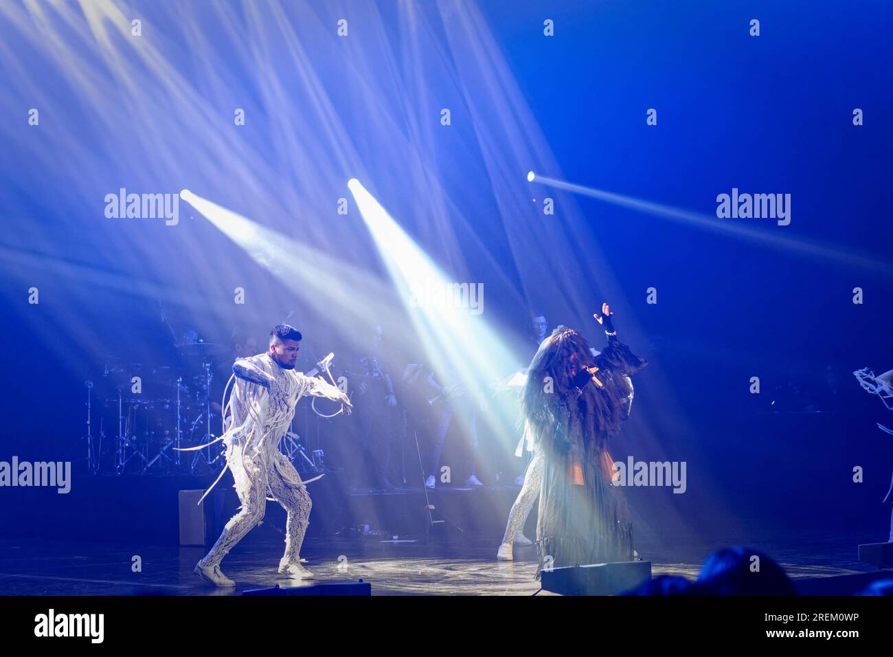 Royal Theatre, Madrid, Spain. 28th July, 2023. Universal Music Festival 2023, Gloria Trevi live performance. Credit: EnriquePSans / Alamy Live News Stock Photo