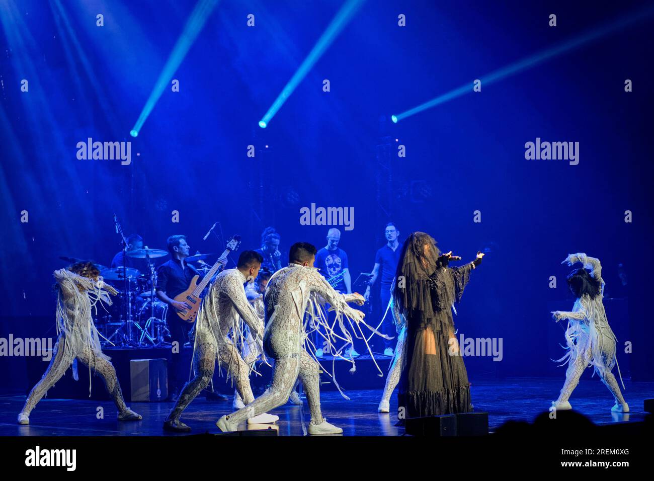 Royal Theatre, Madrid, Spain. 28th July, 2023. Universal Music Festival 2023, Gloria Trevi live performance. Credit: EnriquePSans / Alamy Live News Stock Photo