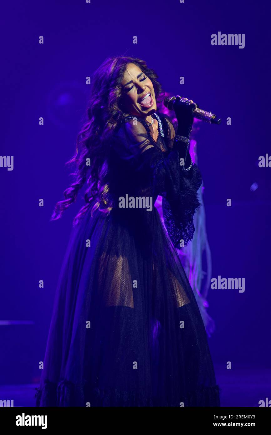 Royal Theatre, Madrid, Spain. 28th July, 2023. Universal Music Festival 2023, Gloria Trevi live performance. Credit: EnriquePSans / Alamy Live News Stock Photo