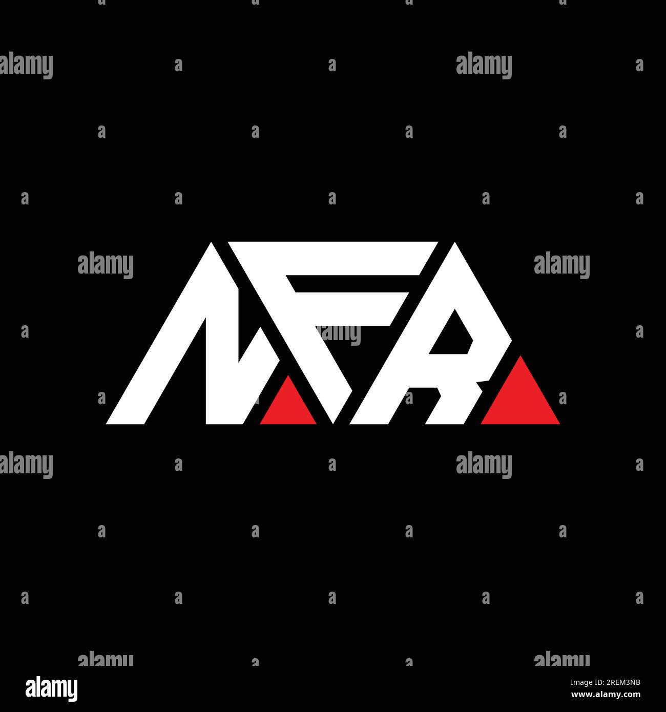 NFR triangle letter logo design with triangle shape. NFR triangle logo