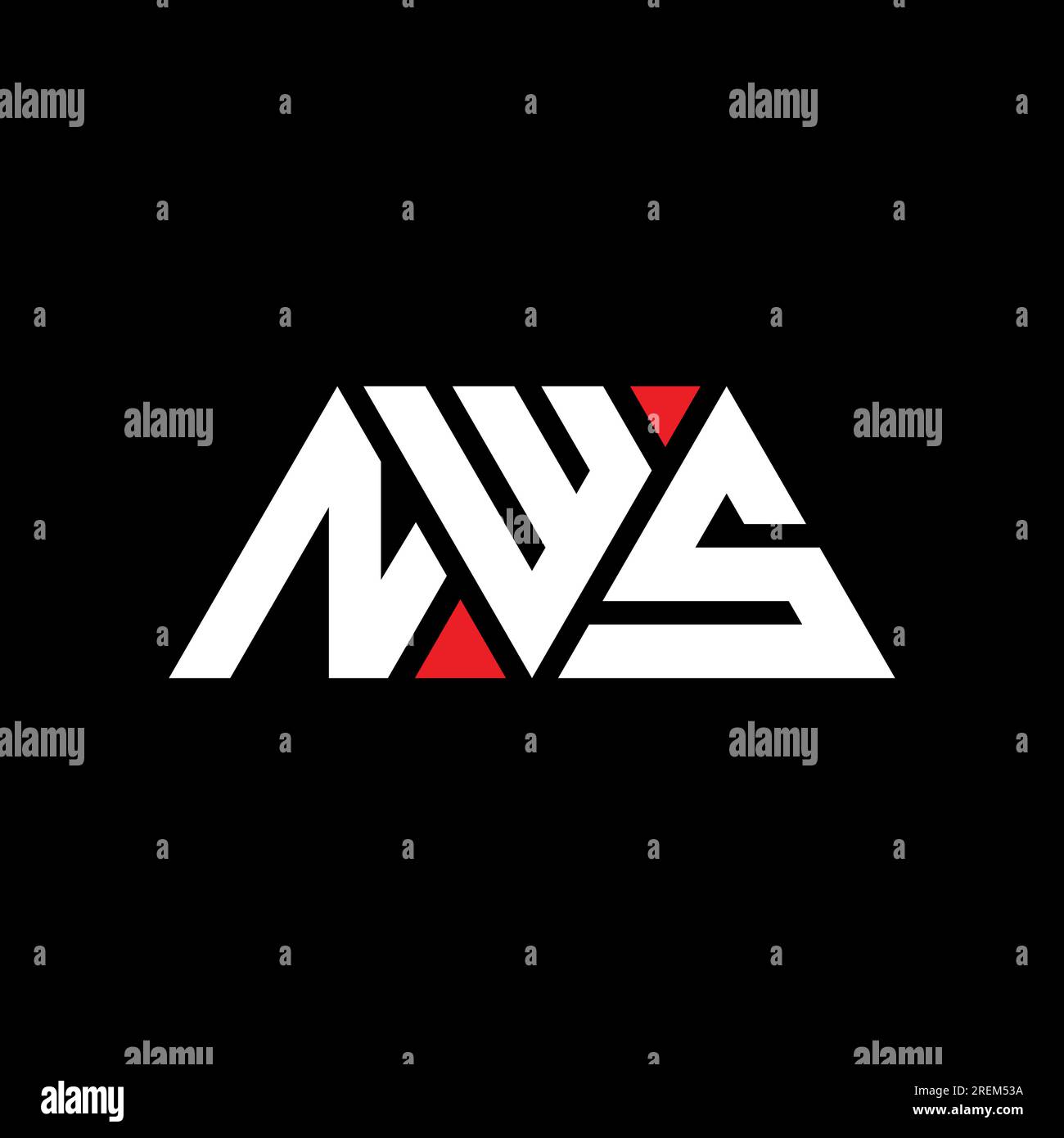 NWS triangle letter logo design with triangle shape. NWS triangle logo