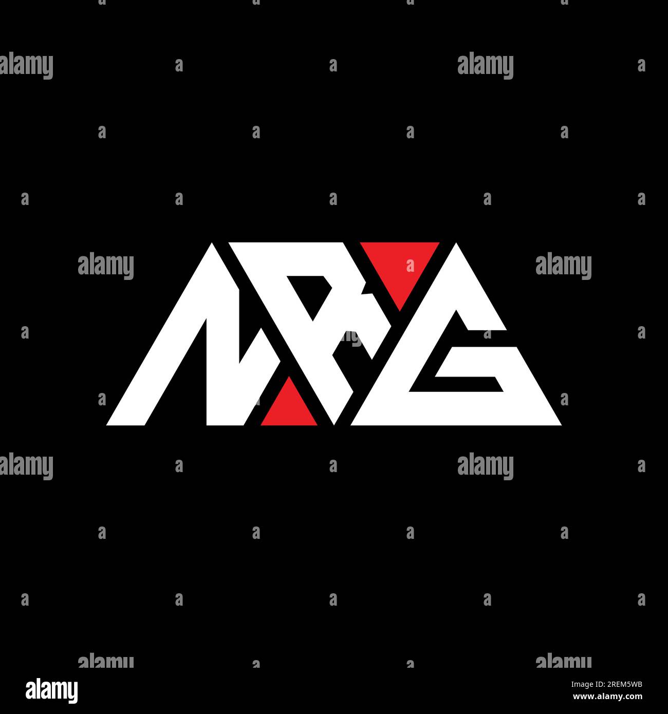 NRG triangle letter logo design with triangle shape. NRG triangle logo