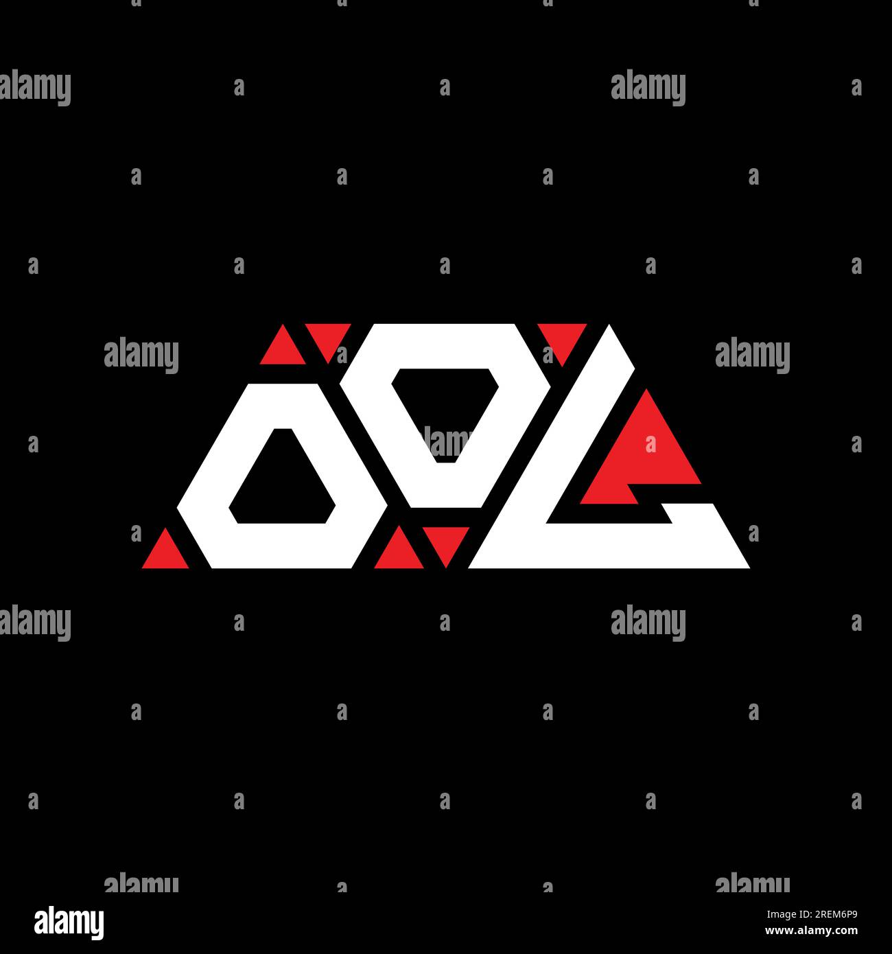 OOL triangle letter logo design with triangle shape. OOL triangle logo design monogram. OOL triangle vector logo template with red color. OOL triangul Stock Vector