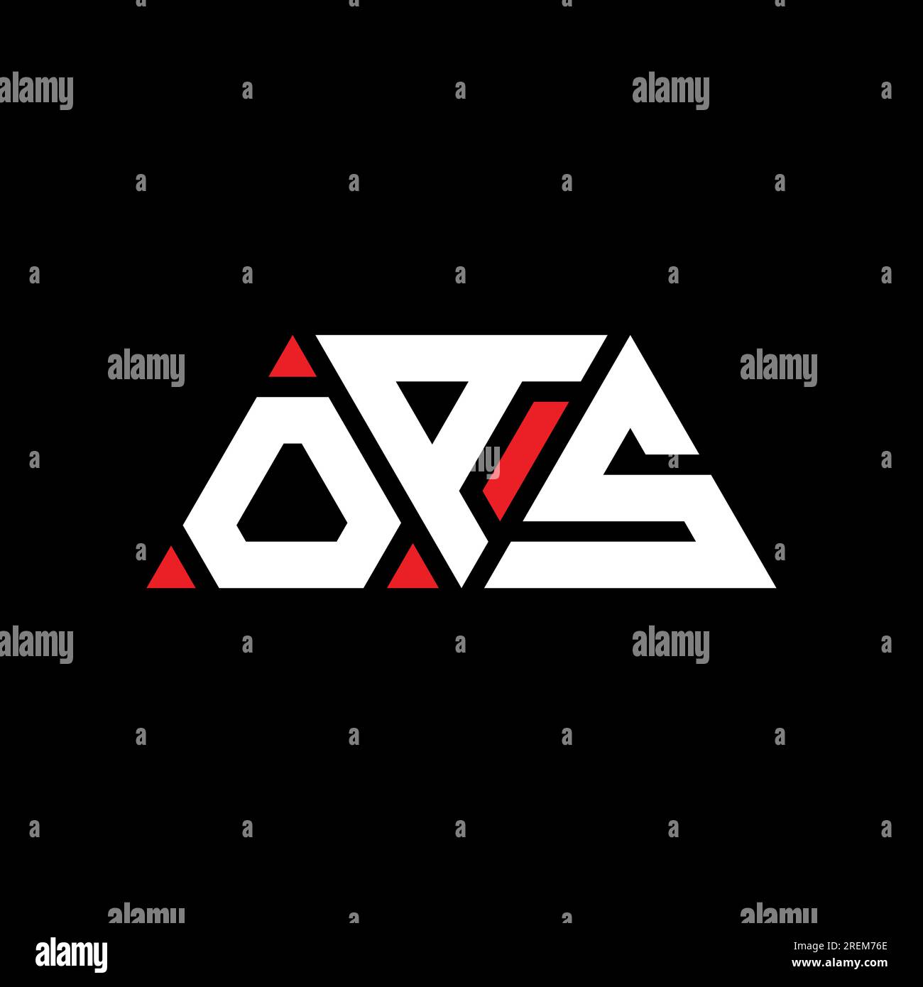 OAS triangle letter logo design with triangle shape. OAS triangle logo