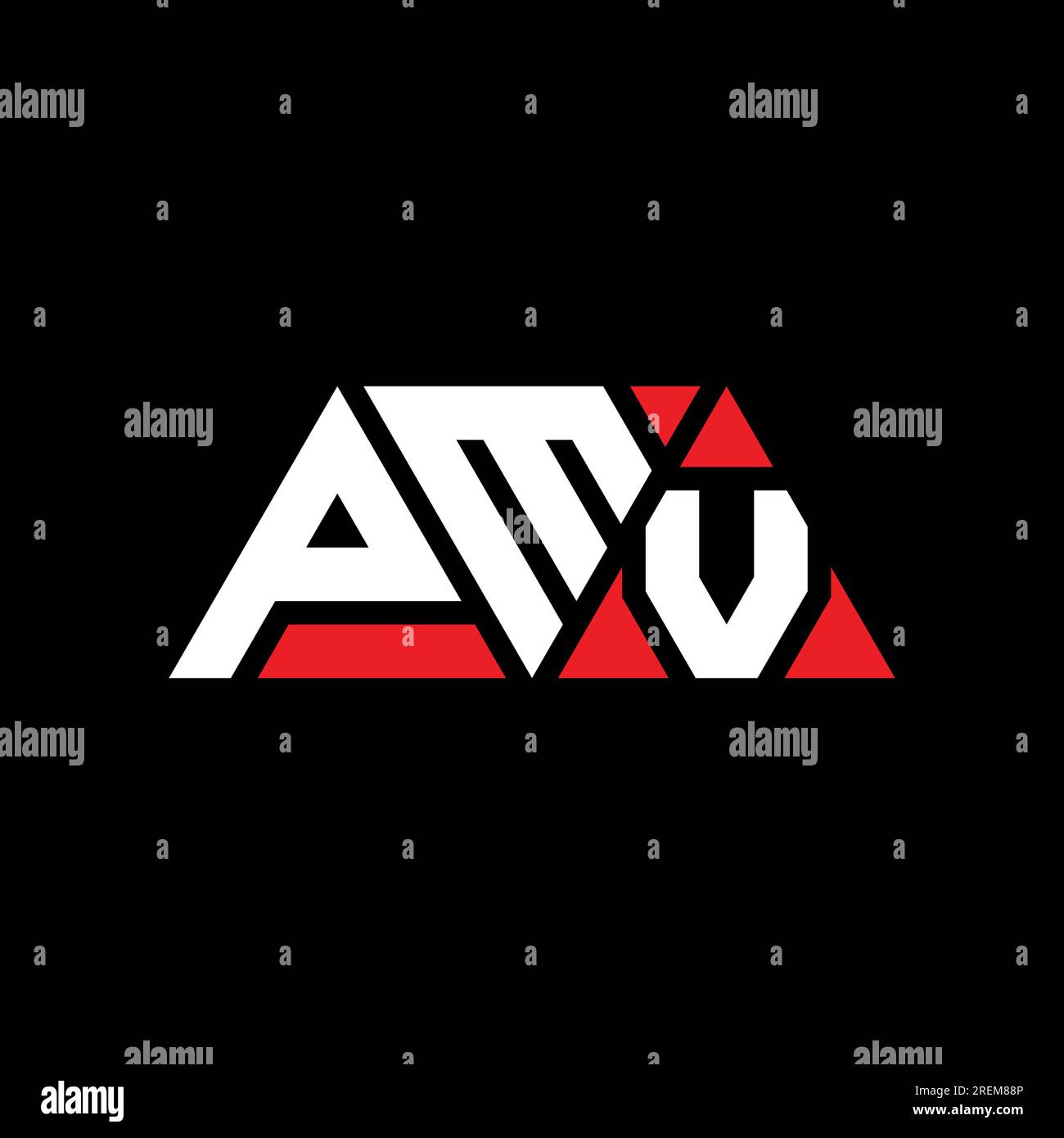 PMV triangle letter logo design with triangle shape. PMV triangle logo