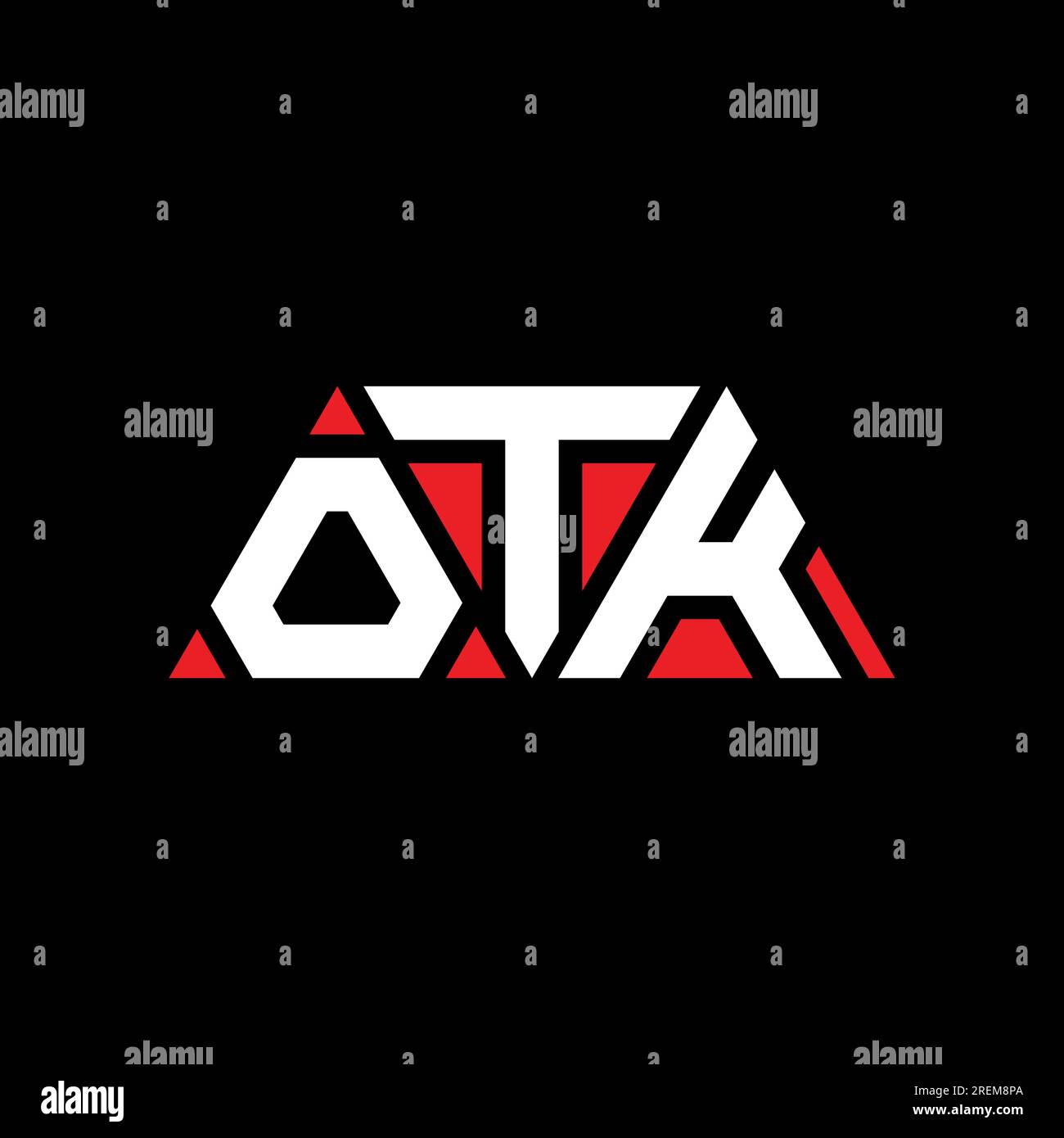 OTK triangle letter logo design with triangle shape. OTK triangle logo ...